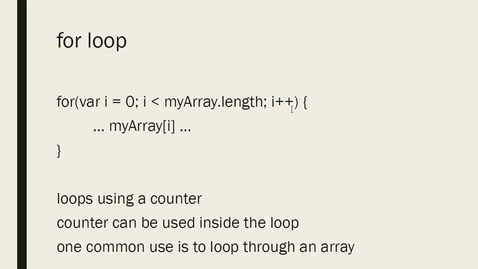Thumbnail for Review JS Arrays, Loops, and Conditions, Part 2