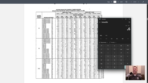 Thumbnail for ARCH 3660 Week 5 - Sizing Rafters &amp; Floor Joists Using Charts