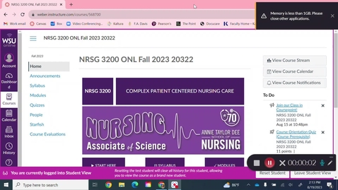 Thumbnail for 3200 Course Orientation video Fall 2023
