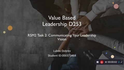 Thumbnail for entry RSM2 TASK 2: COMMUNICATING YOUR LEADERSHIP VISION