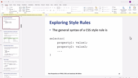 Thumbnail for Video 2 - Exploring Style Rules
