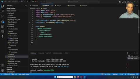 Thumbnail for MERN and Session Part 5 Create Component
