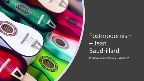 Thumbnail for Jean Baudrillard - Introduction
