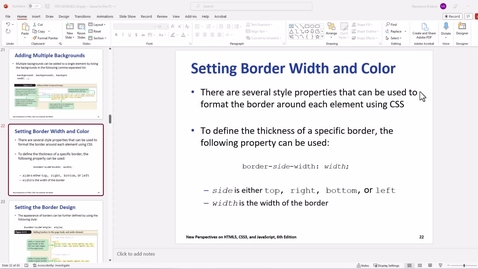 Thumbnail for Video 3 - Working with Borders