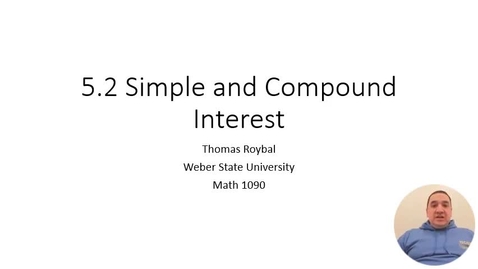 Thumbnail for 5.2 Simple and Compound Interest