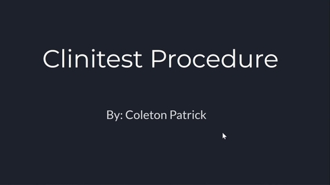Thumbnail for Clinitest video Coleton Patrick