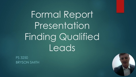 Thumbnail for entry Formal Report Presentation