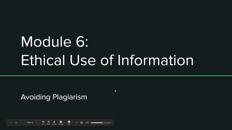 Thumbnail for entry Using_Information_Ethically_-_Avoiding_Plagiarism_(HD_1080_-_WEB_(H264_4000))