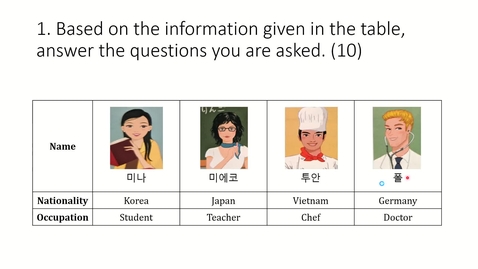 Thumbnail for KOR 1010 - Oral Assessment 1 - Q1-1-4/4