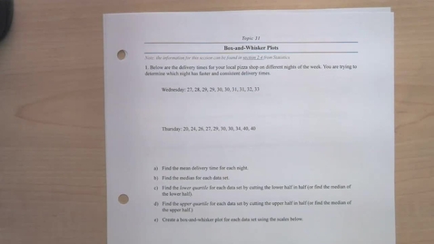 Thumbnail for Topic 31 - Box and Whisker Plots