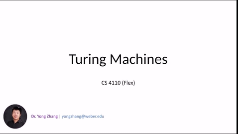 Thumbnail for 8.1 Turing Machines