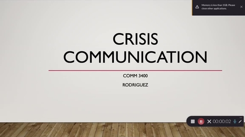 Thumbnail for Crisis Comm 3400