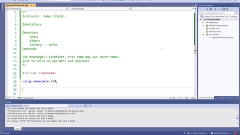 Thumbnail for entry Operators  and Operands (Unary, Binary, Compound Operators)