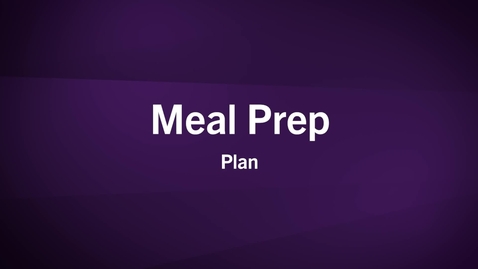 Thumbnail for Meal Prep - Plan