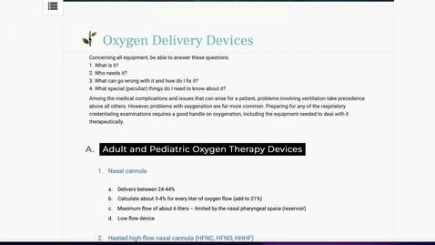 Thumbnail for Oxygen Delivery Devices.mp4 - Quiz