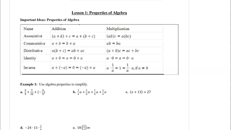 Thumbnail for Math 1010 Lesson 1 Fall 2024