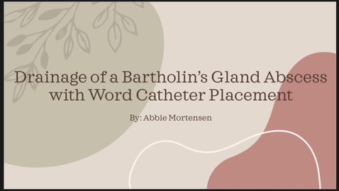 Thumbnail for Bartholin Gland Abcess &amp; Word Catheter Placement Presentation