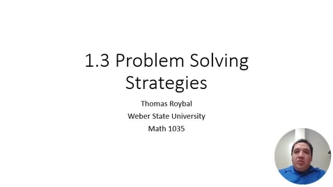 Thumbnail for entry ME 1.3 Problem-Solving Strategies