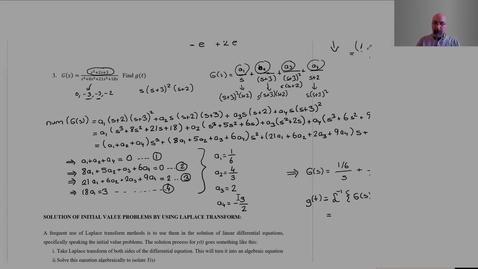 Thumbnail for 08 - Inverse Laplace (Part 2) and Initial Value Problems (CC)