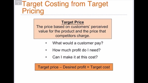Thumbnail for CH 4 LO 3 Target Costing