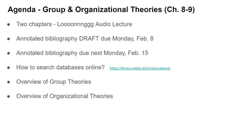 Thumbnail for 6010 Audio Lecture:  Ch. 8-9, Group Discussion #5