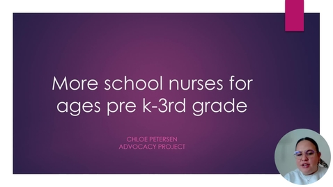 Thumbnail for entry More school nurses for ages pre k-3rd grade