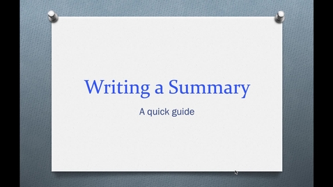 Thumbnail for How to Summarize