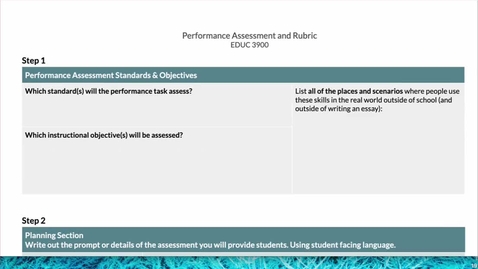Thumbnail for Performance Assessment Assignment Overview
