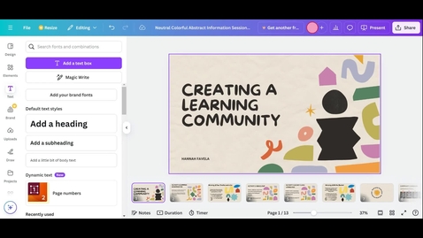Thumbnail for Community Presentation