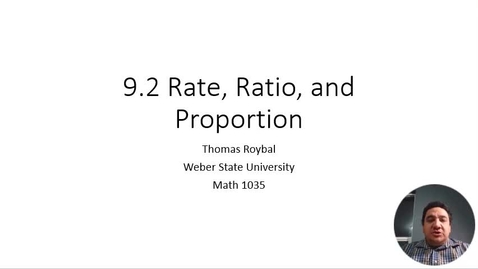 Thumbnail for ME 9.2 Rates, Ratios, and Proportions