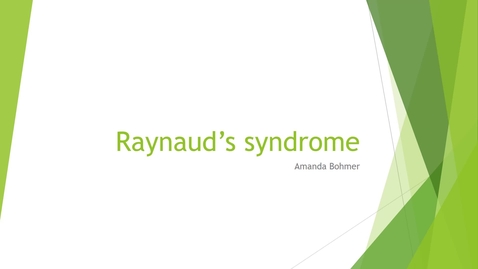 Thumbnail for entry Raynauds syndrome presentation
