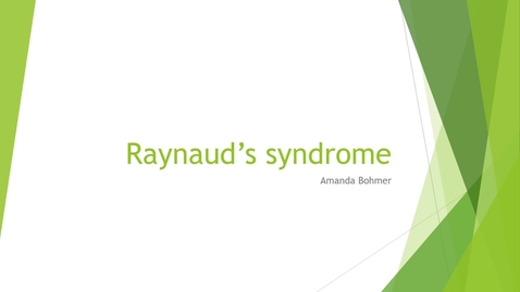 Thumbnail for Raynauds syndrome presentation
