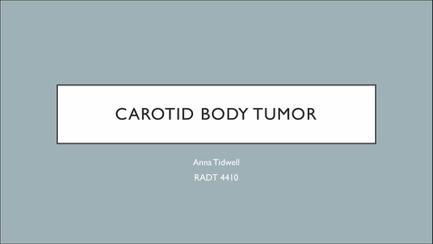 Thumbnail for Carotid body tumor case study