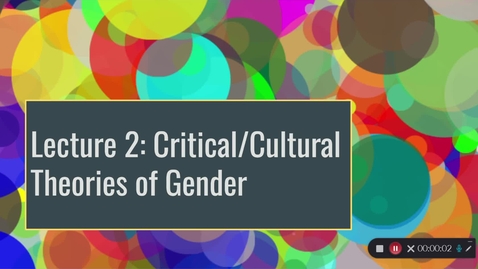 Thumbnail for Module 2 Lecture 2: Critical/Cultural Theories of Gender