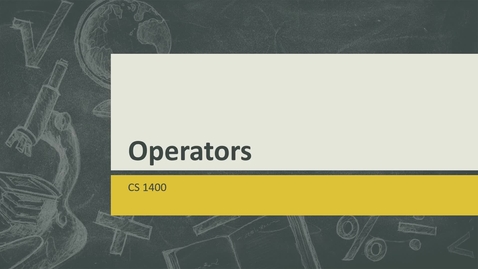 Thumbnail for entry Operators