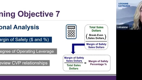 Thumbnail for TEMP - ACTG 2020 - Chap 5  Video 4 - Margin of Safety