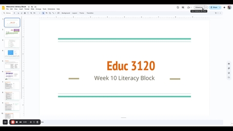 Thumbnail for Welcome Literacy Block - Google Slides - 28 October 2025