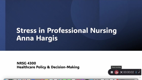 Thumbnail for N4300 Stress in Professional Nursing