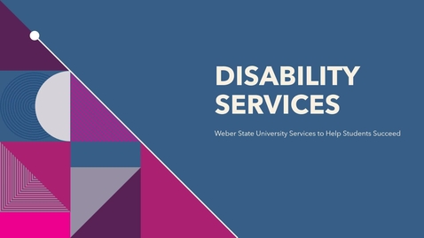 Thumbnail for entry Student Resources Disability Services