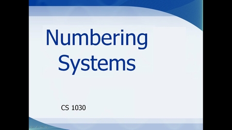 Thumbnail for entry CS1030 Flex Numbering Systems