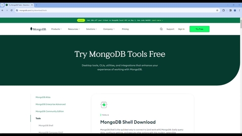 Thumbnail for Mongo Client and Tools Installation
