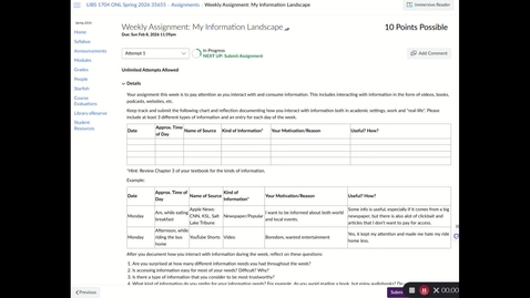 Thumbnail for Mini Lecture Week 5