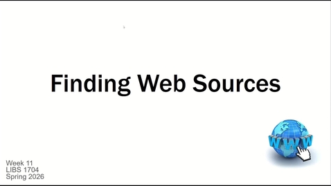 Thumbnail for LIBS 1704 Week 11 Sp26