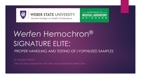 Thumbnail for Hemochron Signature Elite Training Video