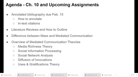 Thumbnail for entry 6010:  Ch. 10 - Mediated Comm Theories - Group Discussion Qs 6