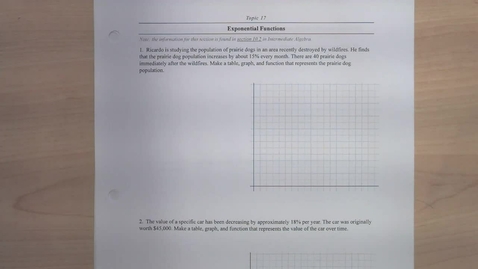 Thumbnail for Topic 17 - Exponential Functions