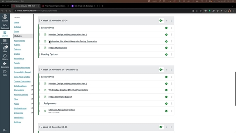 Thumbnail for entry WEB 3530 - Sitemap &amp; Navigation Testing