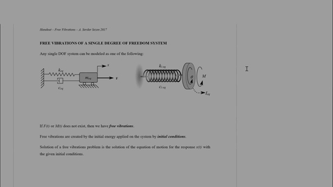 Thumbnail for 08 - Free Vibrations of 1 DOF systems- Undamped Systems (CC)