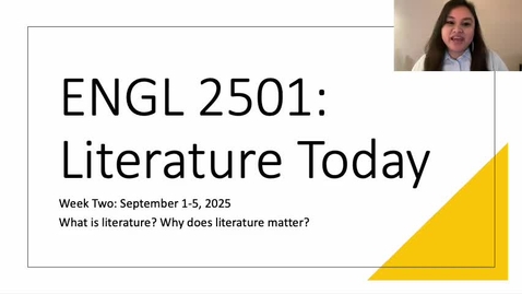 Thumbnail for ENGL 2501 Week Two