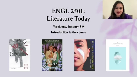 Thumbnail for ENGL 2501 Week One Recording Spring 2026